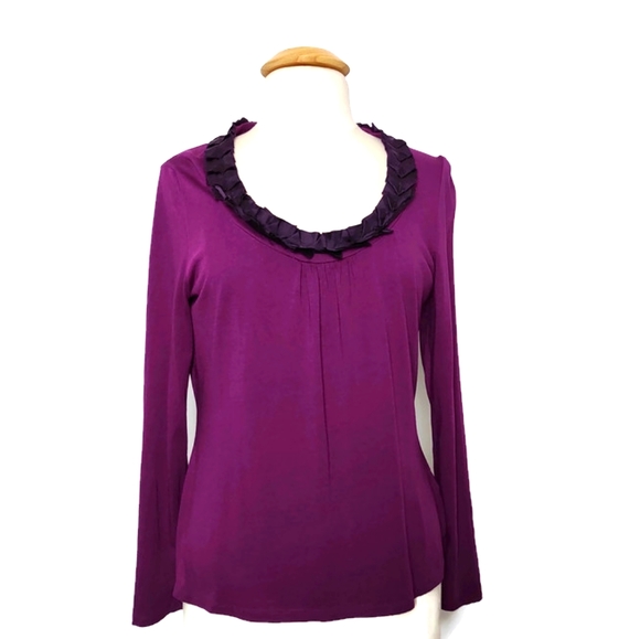 Boden Tops - Boden Ribbon Modal Soft Long Sleeve Tee Purple 12